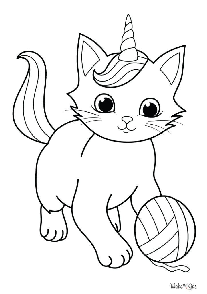 Unicorn Cat Coloring Pages (Free Printable PDFs) | WakeTheKids