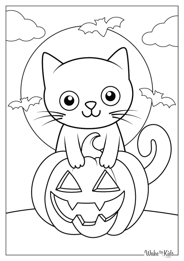 Halloween Cat Coloring Pages