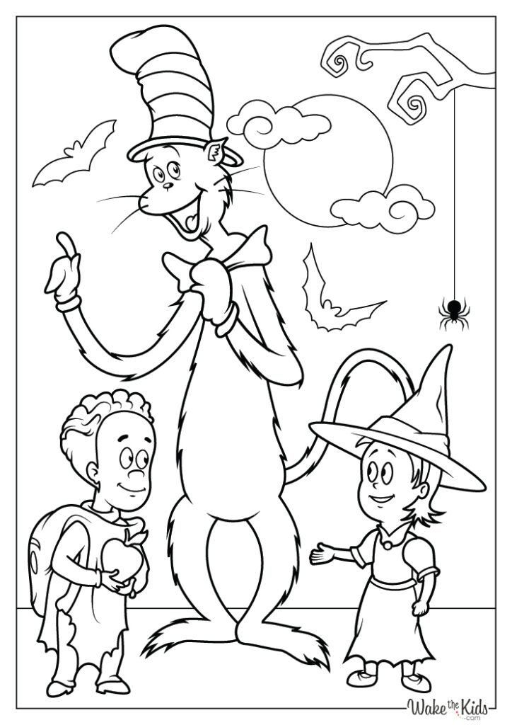 Cat in the Hat Coloring Pages (Free Printable PDFs) | WakeTheKids