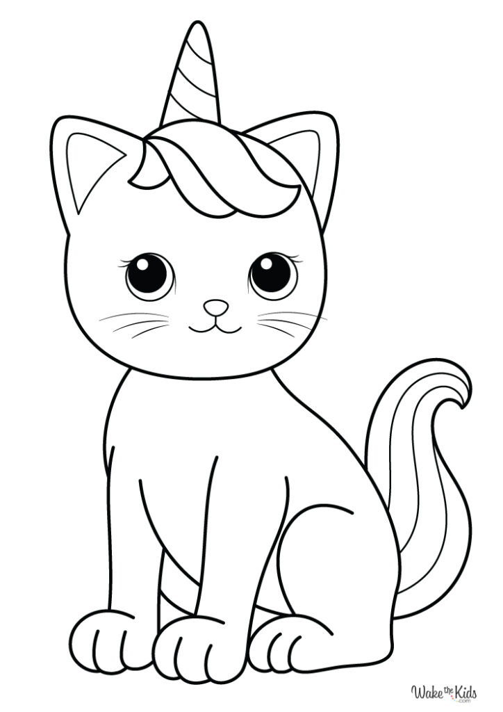 Unicorn Cat Coloring Pages (Free Printable PDFs) | WakeTheKids