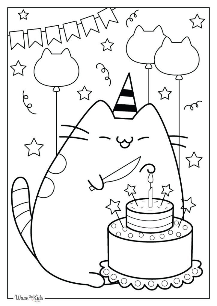 Pusheen Coloring Pages (Free Printable PDFs) | WakeTheKids