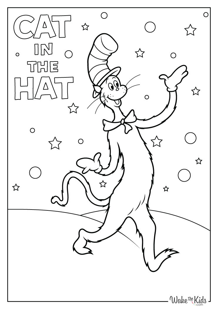 Free Cat in the Hat Coloring Pages (Printable PDFs) | WakeTheKids