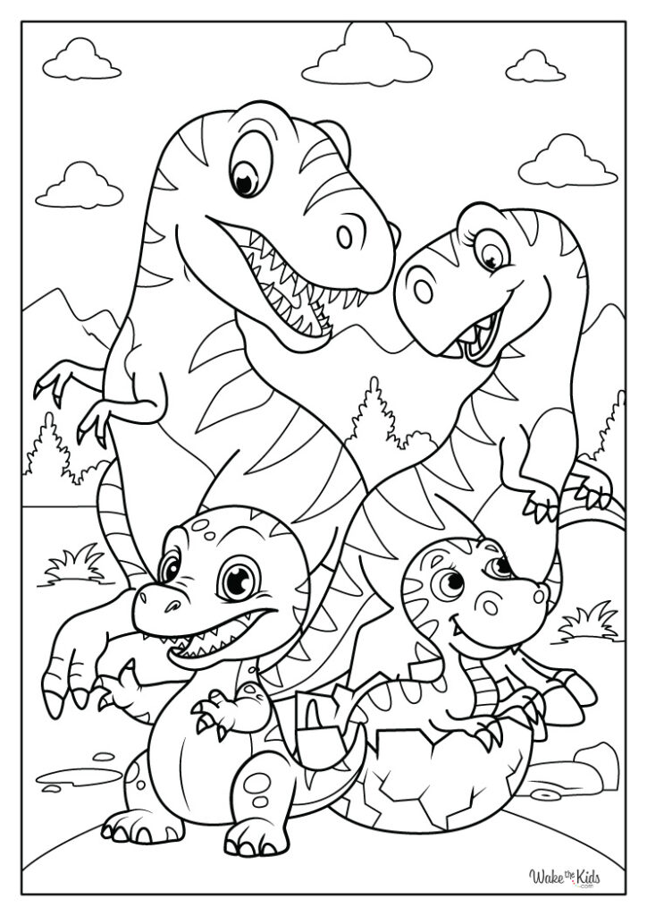 Dinosaur Coloring Pages (Free Printable PDFs) | WakeTheKids