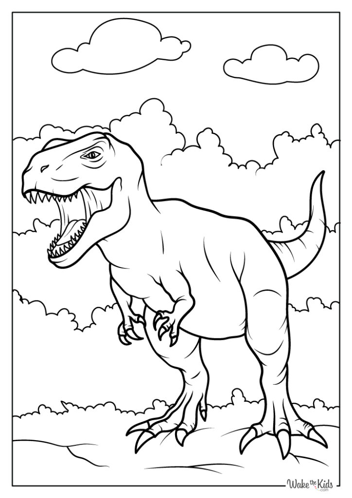 Tyrannosaurus rex Coloring Pages (Free Printable PDFs) | WakeTheKids