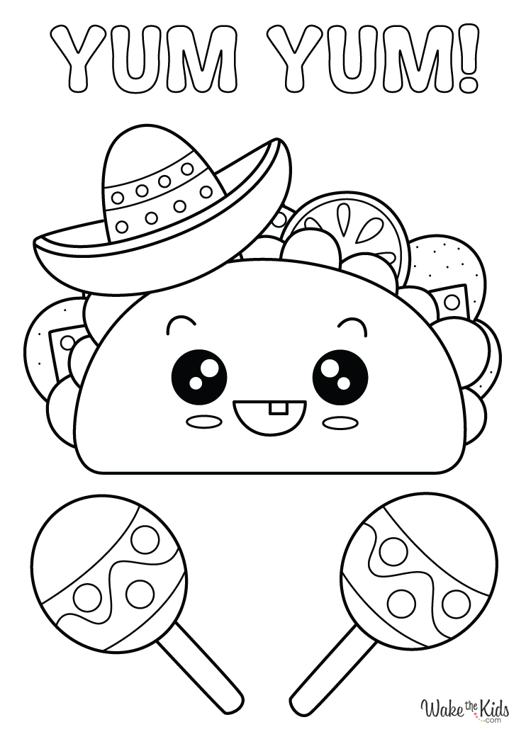 Taco Coloring Pages Free Printable PDFs WakeTheKids