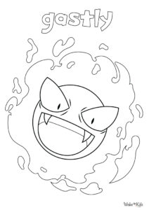 Gastly Coloring Pages