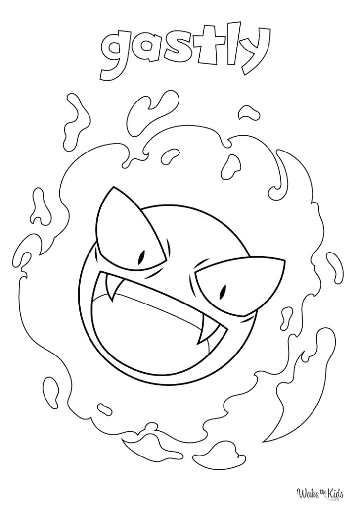 Gastly Coloring Pages Free Printable - Gastly Coloring Page 724x1024