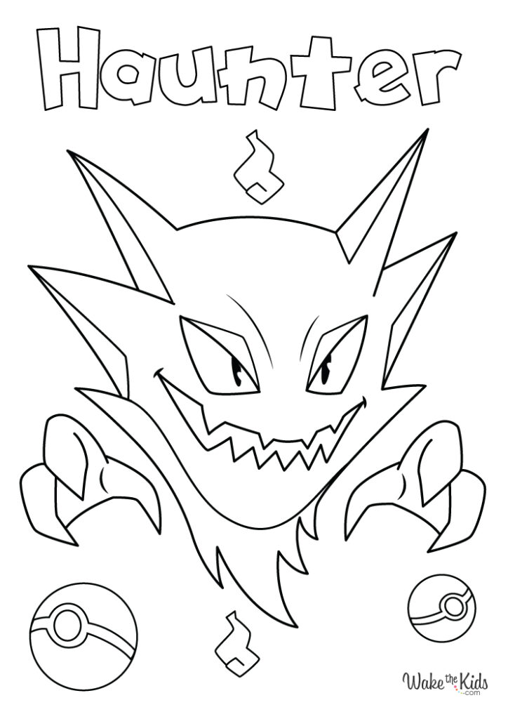 Haunter Pokemon Coloring Pages - Haunter Coloring Page 724x1024 
