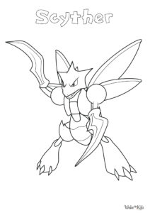 Scyther Coloring Pages
