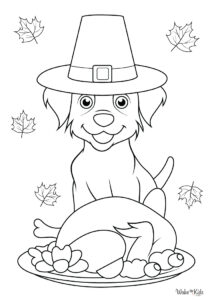 Thanksgiving Dog Coloring Pages