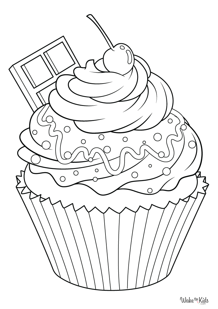 Cupcake Coloring Pages (Free Printable PDFs) | WakeTheKids