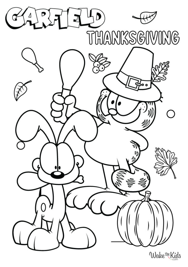 Garfield Coloring Pages Free Printable - Garfield Thanksgiving Coloring Page 724x1024