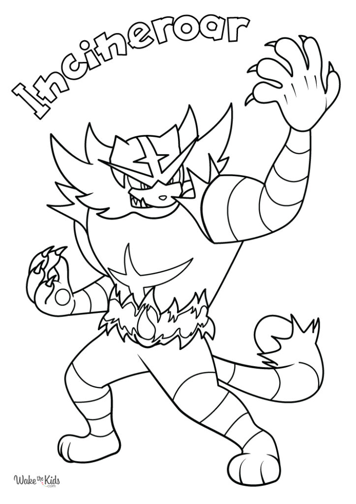 10 Incineroar Pokémon Coloring Pages: Unleash the Fire Within