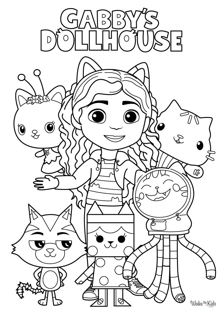 free gabby dollhouse coloring pages