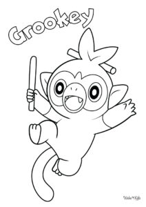 Grookey Coloring Pages
