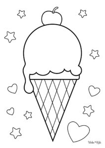 Ice Cream and Popsicle Coloring Pages
