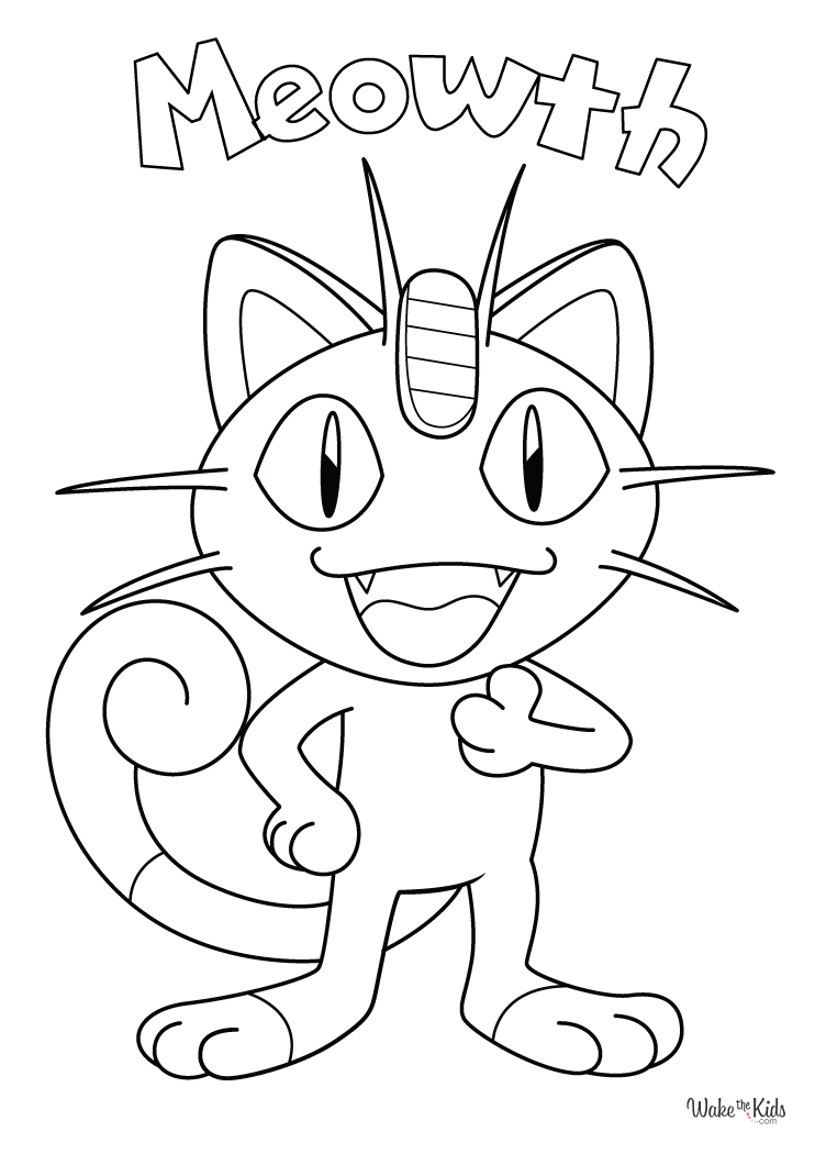 Meowth Coloring Pages Free Printable PDFs WakeTheKids