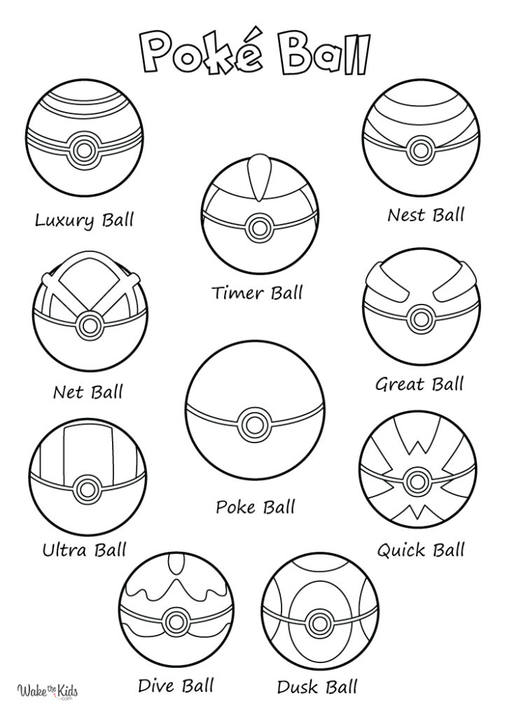 Pokéball Coloring Pages (Free Printable PDFs) | WakeTheKids