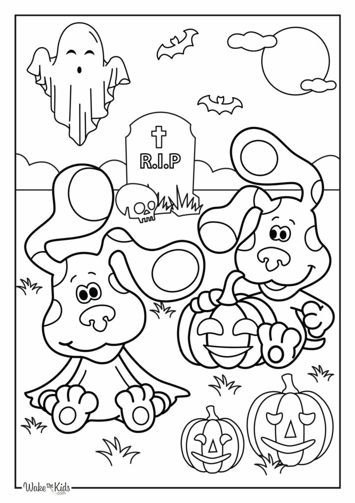 Blue 39 s Clues Coloring Pages Free - Blues Clues Halloween Coloring Page 724x1024 