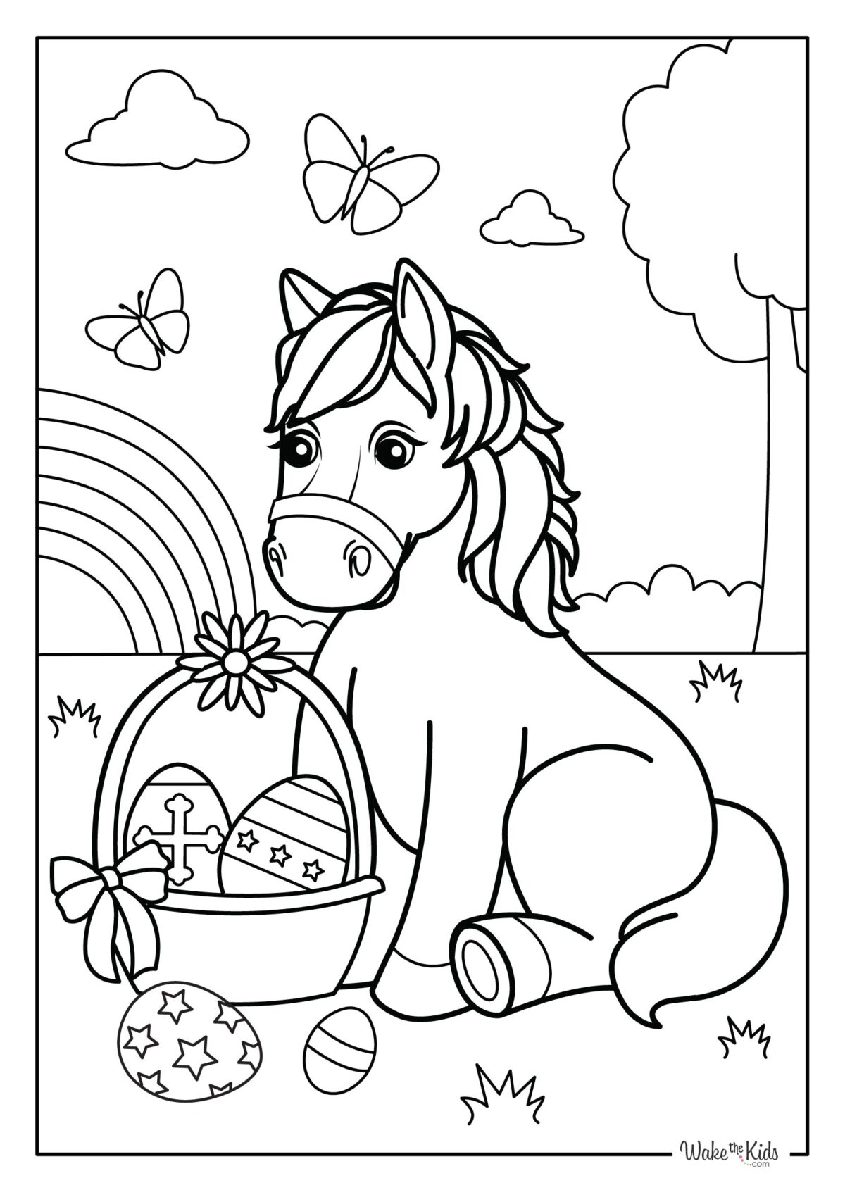 Easter Horse Coloring Pages Free Printable PDFs WakeTheKids easter-horse-coloring-pages-free-printable-pdfs-wakethekids