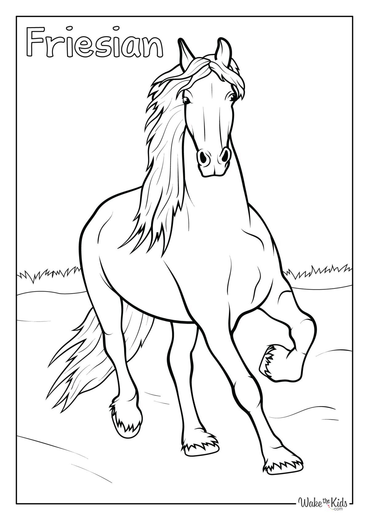 Friesian Horse Coloring Pages (Free Printable PDFs) WakeTheKids