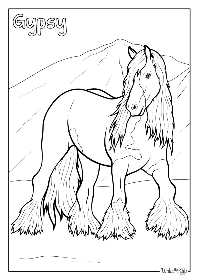 Gypsy Horse Coloring Pages (Free Printable PDFs) | WakeTheKids