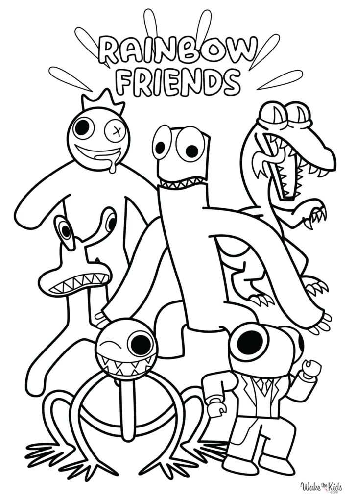 Rainbow Friends Coloring Pages (Free Printable PDFs) | WakeTheKids