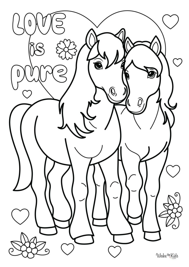 Valentine Horse Coloring Pages
