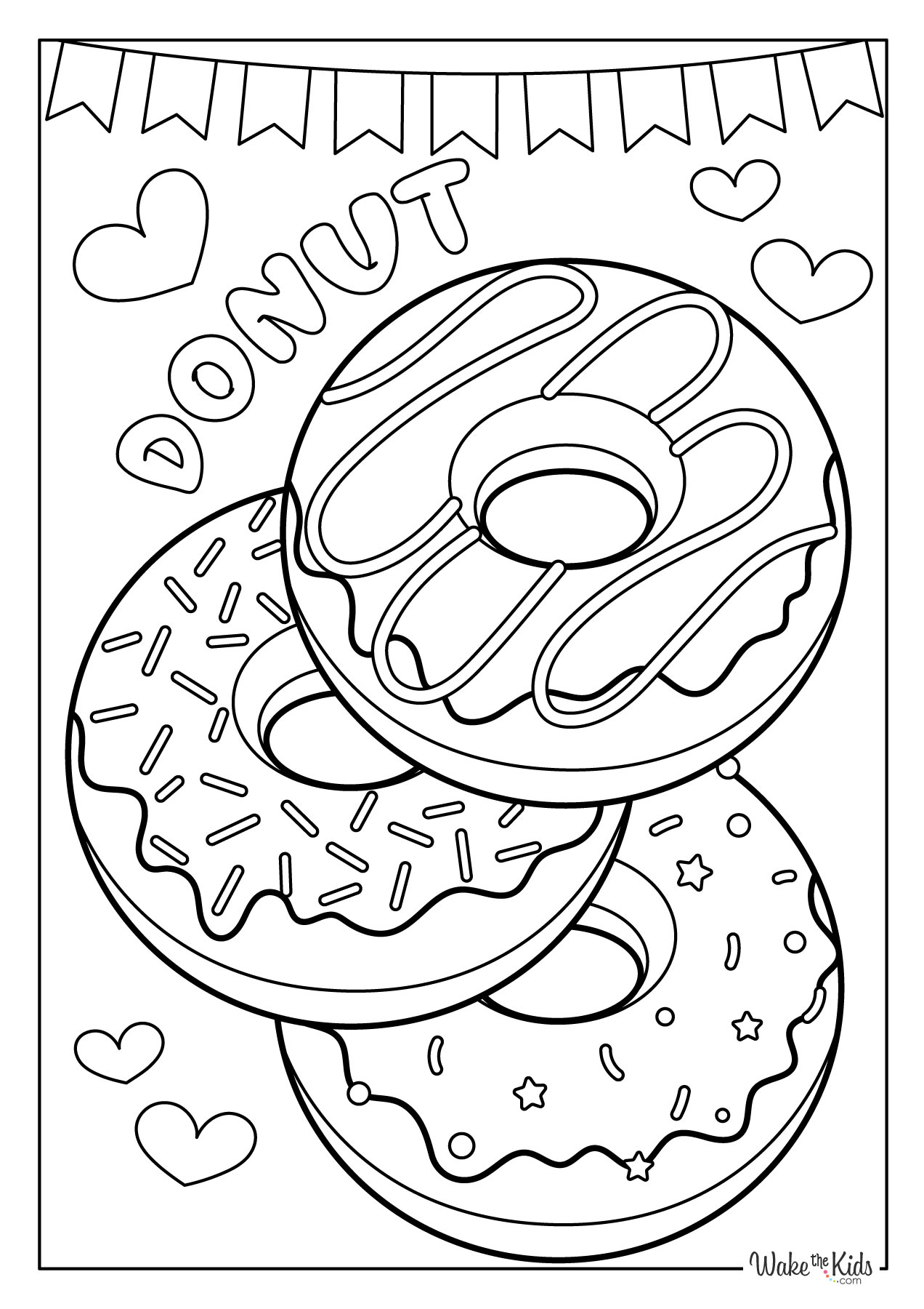 Donut Coloring Pages Free Printable PDFs WakeTheKids Donut Coloring Pages Free Printable PDFs WakeTheKids