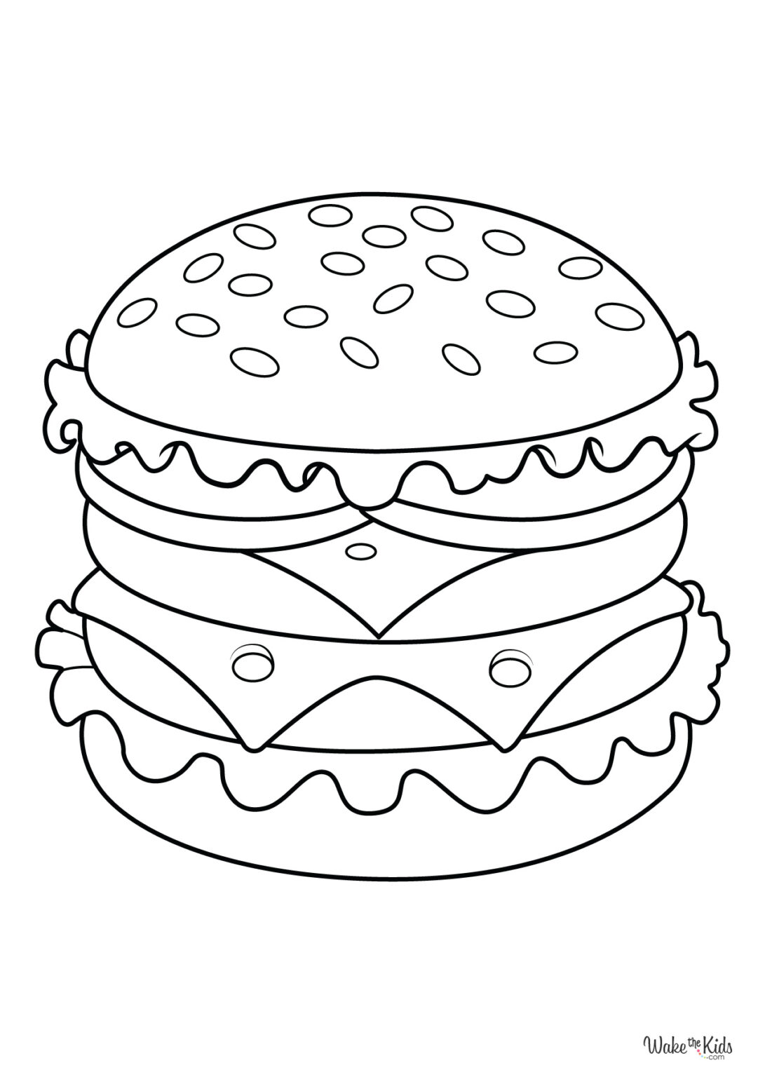 Burger Coloring Pages (Free Printable PDFs) | WakeTheKids