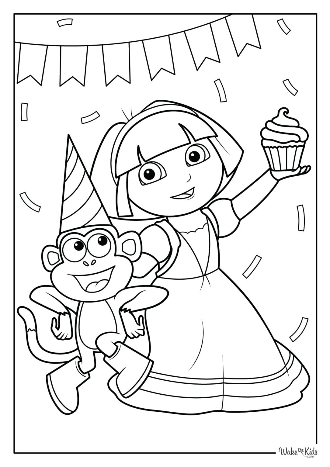 Dora the Explorer Coloring Pages (Free Printable PDFs) | WakeTheKids