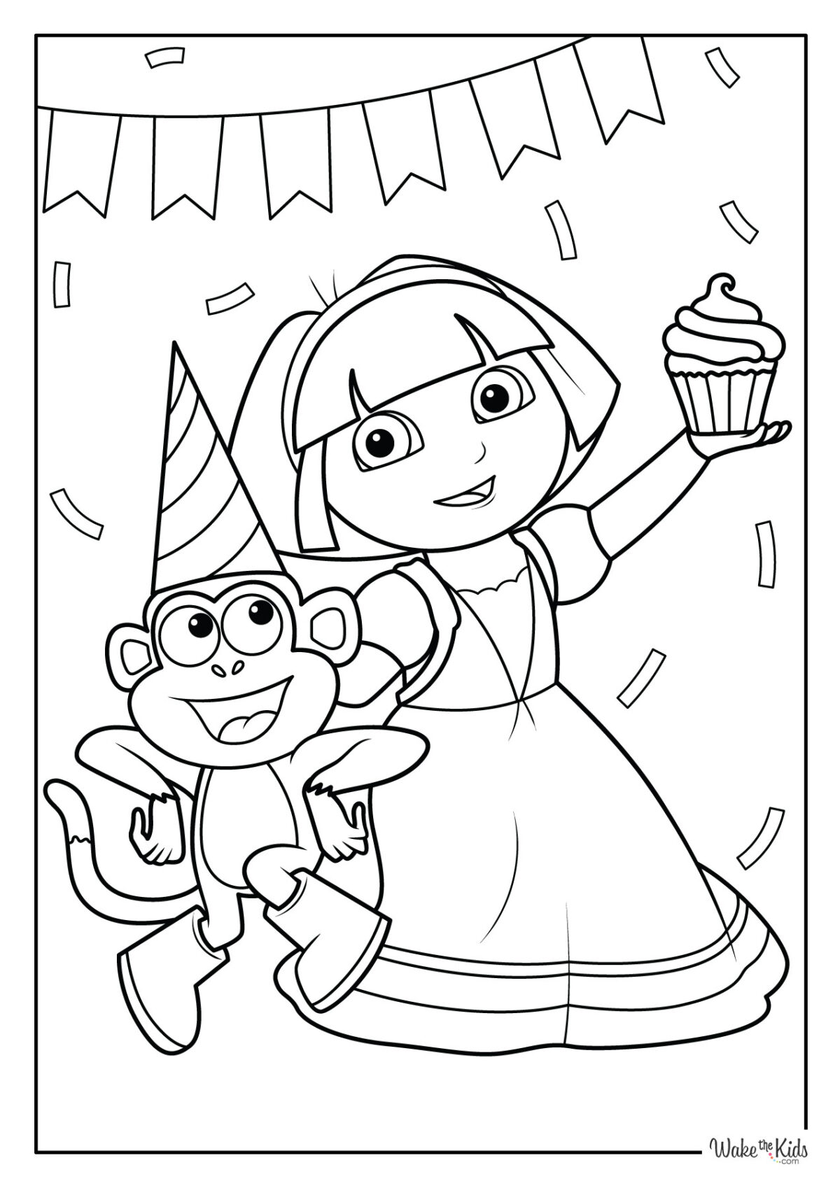 Dora the Explorer Coloring Pages (Free Printable PDFs) | WakeTheKids