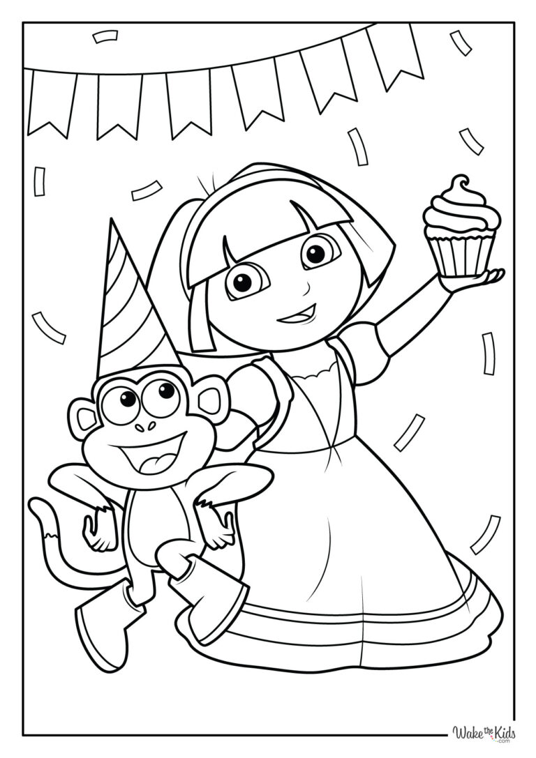 Dora the Explorer Coloring Pages (Free Printable PDFs) | WakeTheKids
