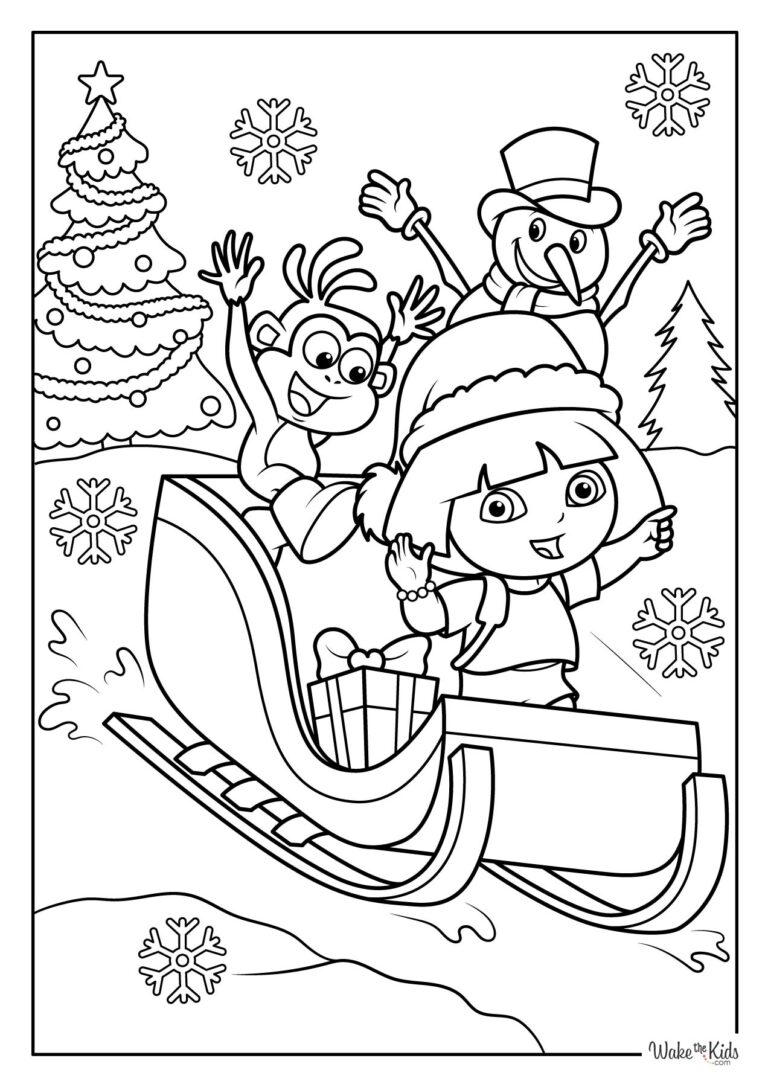 Dora the Explorer Coloring Pages (Free Printable PDFs) | WakeTheKids