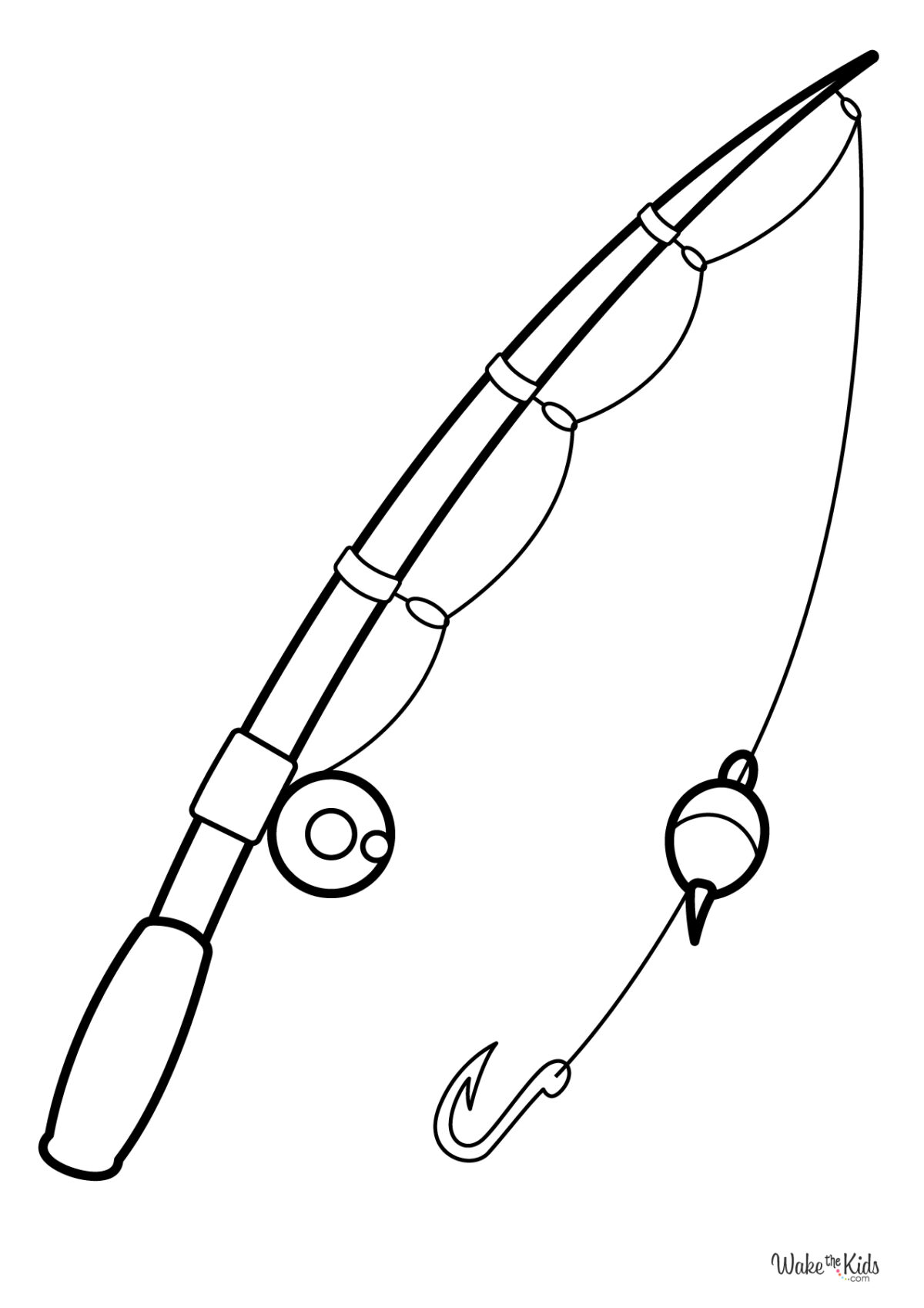 Fishing Coloring Pages Free Printable - Fishing Pole Coloring Page 1200x1698