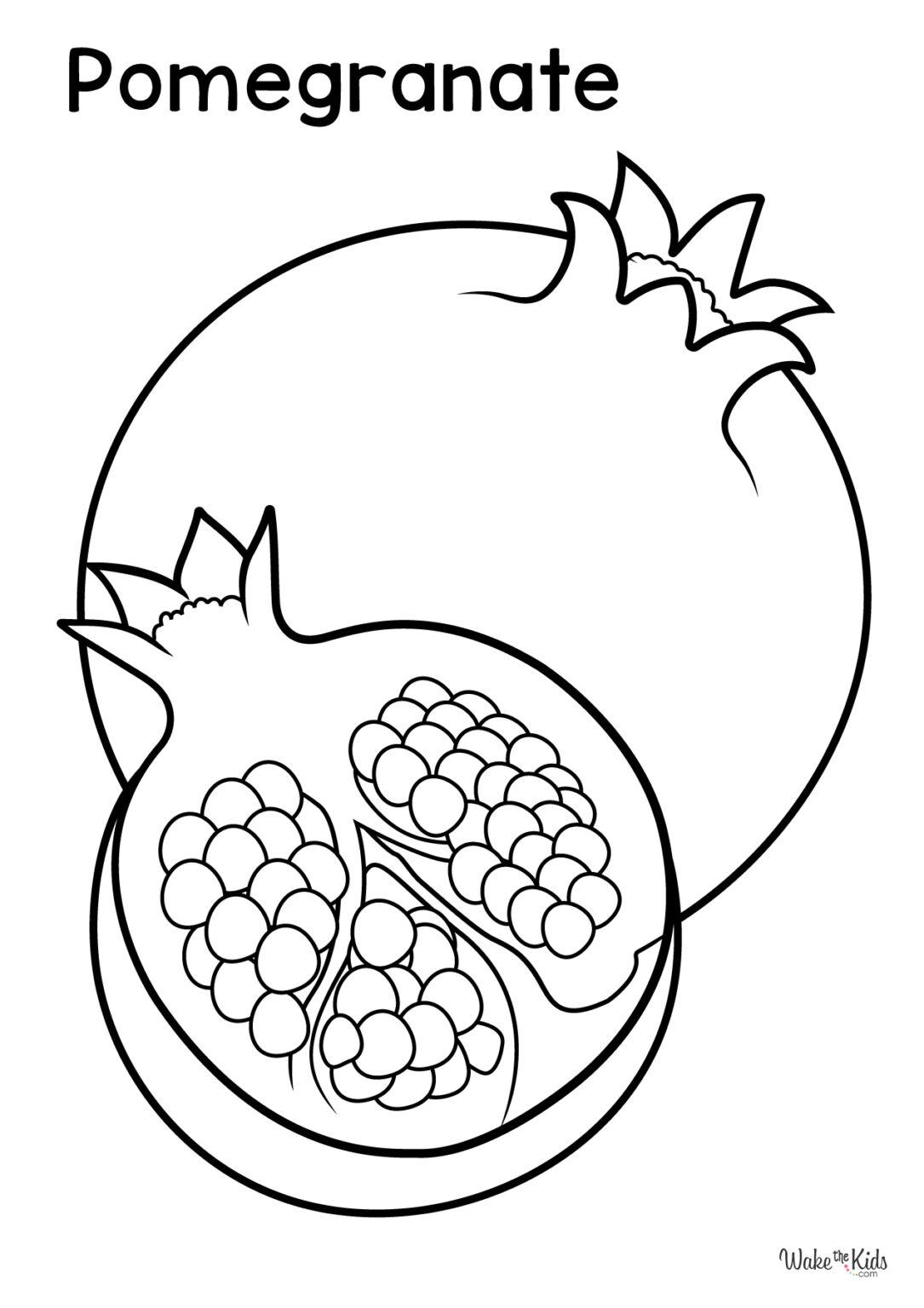 Pomegranate Coloring Pages (Free Printable PDFs) WakeTheKids
