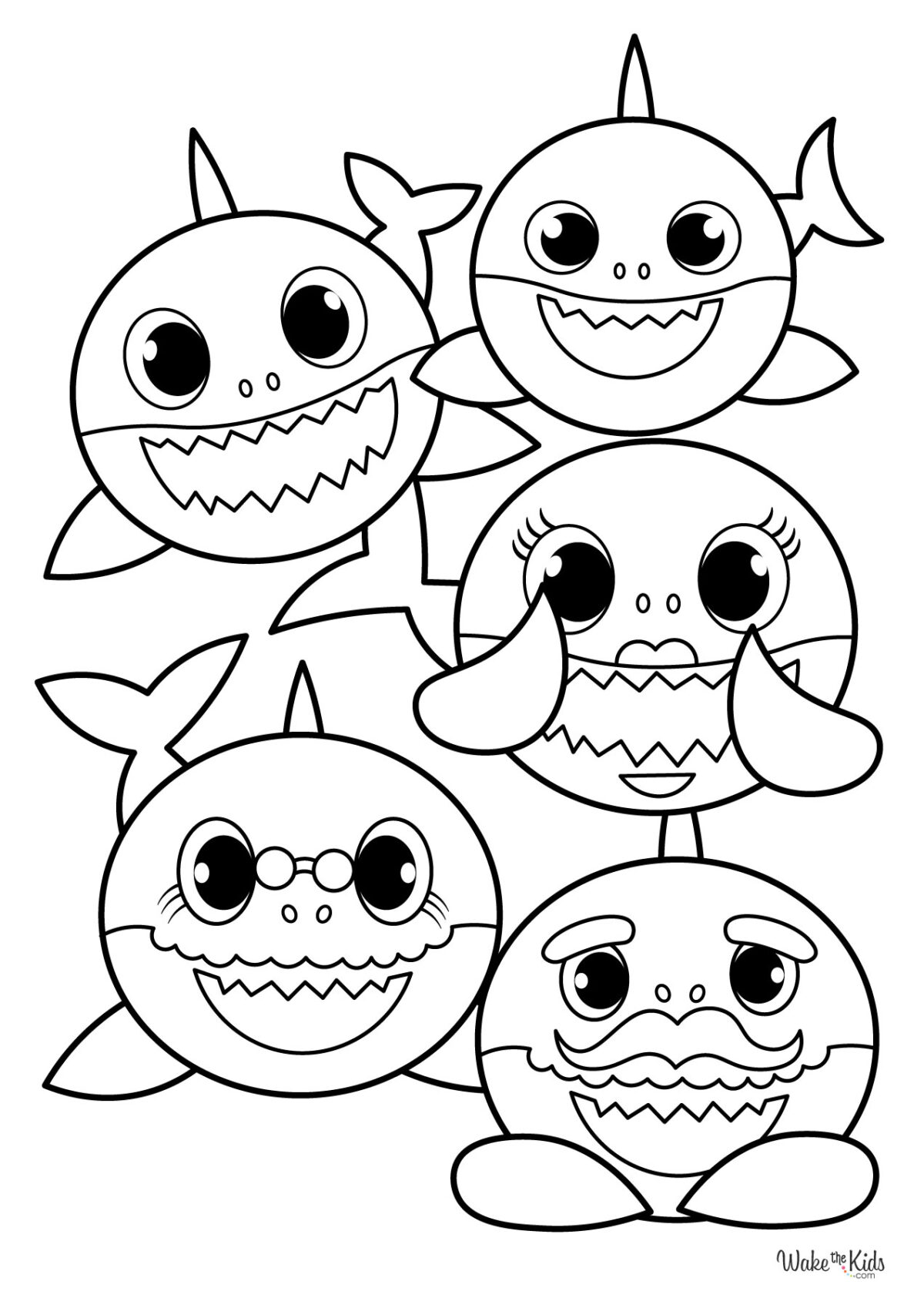 Baby Shark Coloring Pages (Free Printable PDFs) | WakeTheKids