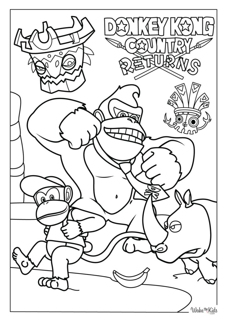 Donkey Kong Coloring Pages (Free Printable PDFs) | WakeTheKids