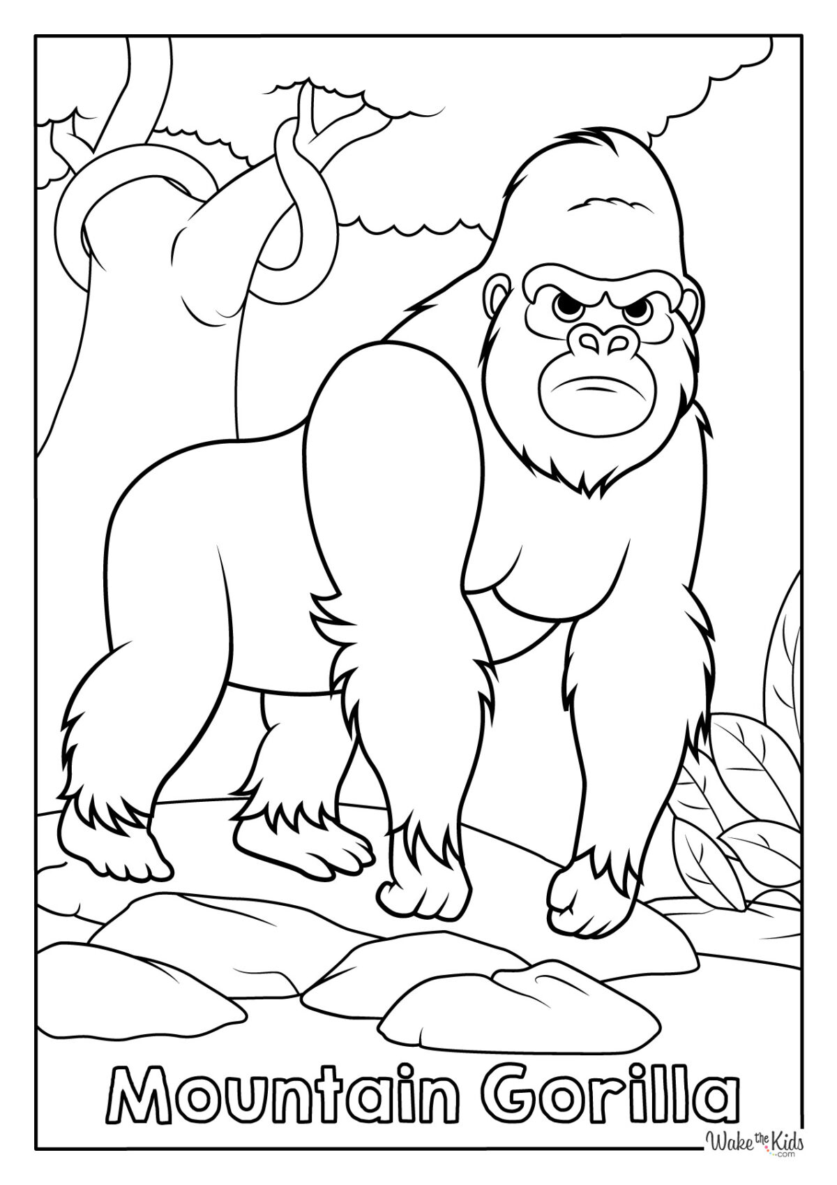 Gorilla Coloring Pages (Free Printable PDFs) | WakeTheKids