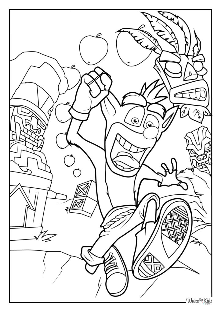 Crash Bandicoot Coloring Pages