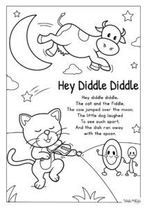 Hey Diddle Diddle Coloring Pages