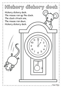 Hickory Dickory Dock Coloring Pages