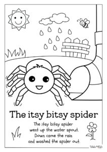 Itsy Bitsy Spider Coloring Pages