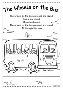 The Wheels on the Bus Coloring Pages