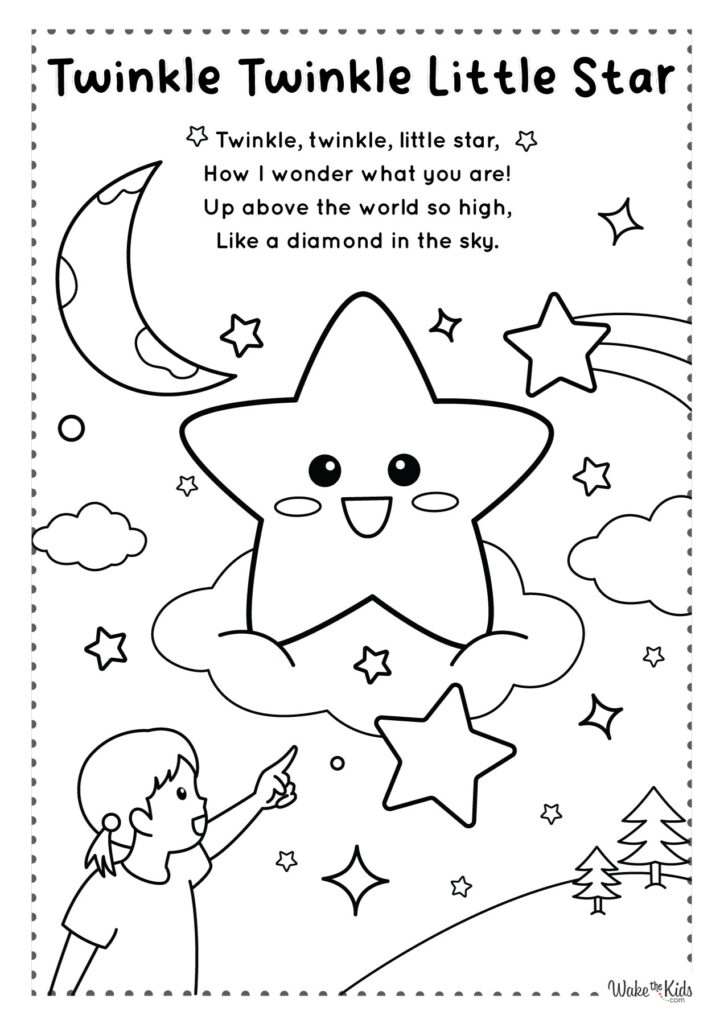 Twinkle Twinkle Little Star Coloring Pages