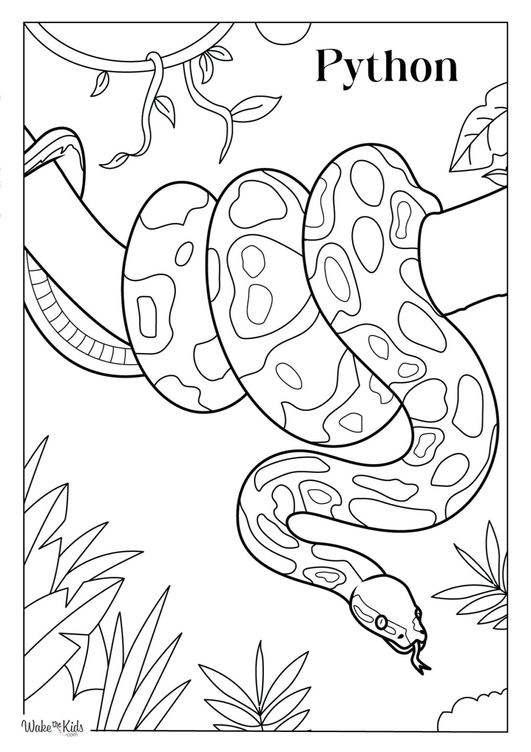 Python Coloring Pages (Free Printable PDFs) | WakeTheKids