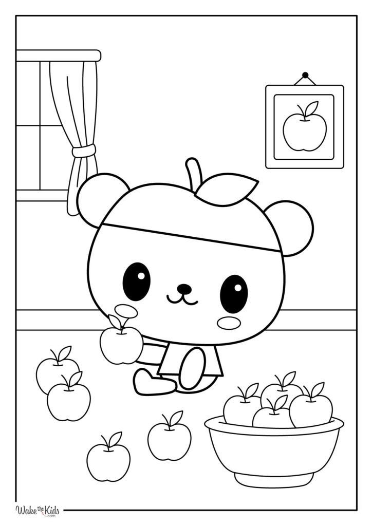 Pandapple Coloring Pages