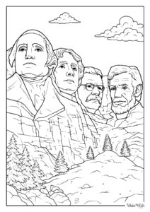 Mount Rushmore Coloring Page