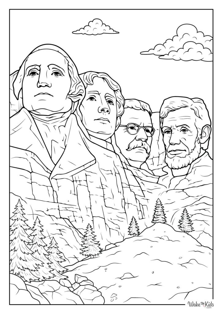 Mount Rushmore Coloring Pages