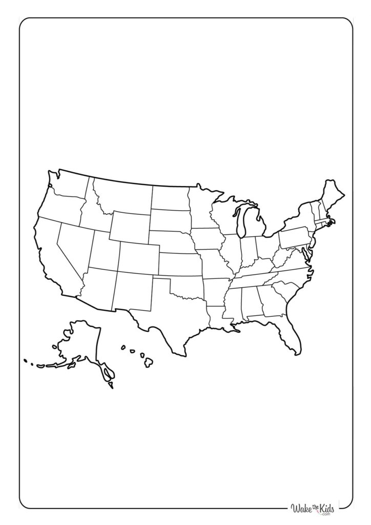 USA Map Coloring Pages